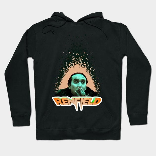 Renfield movie Nicolas Cage as count dracula fan works graphic design by ironpalette Hoodie by ironpalette